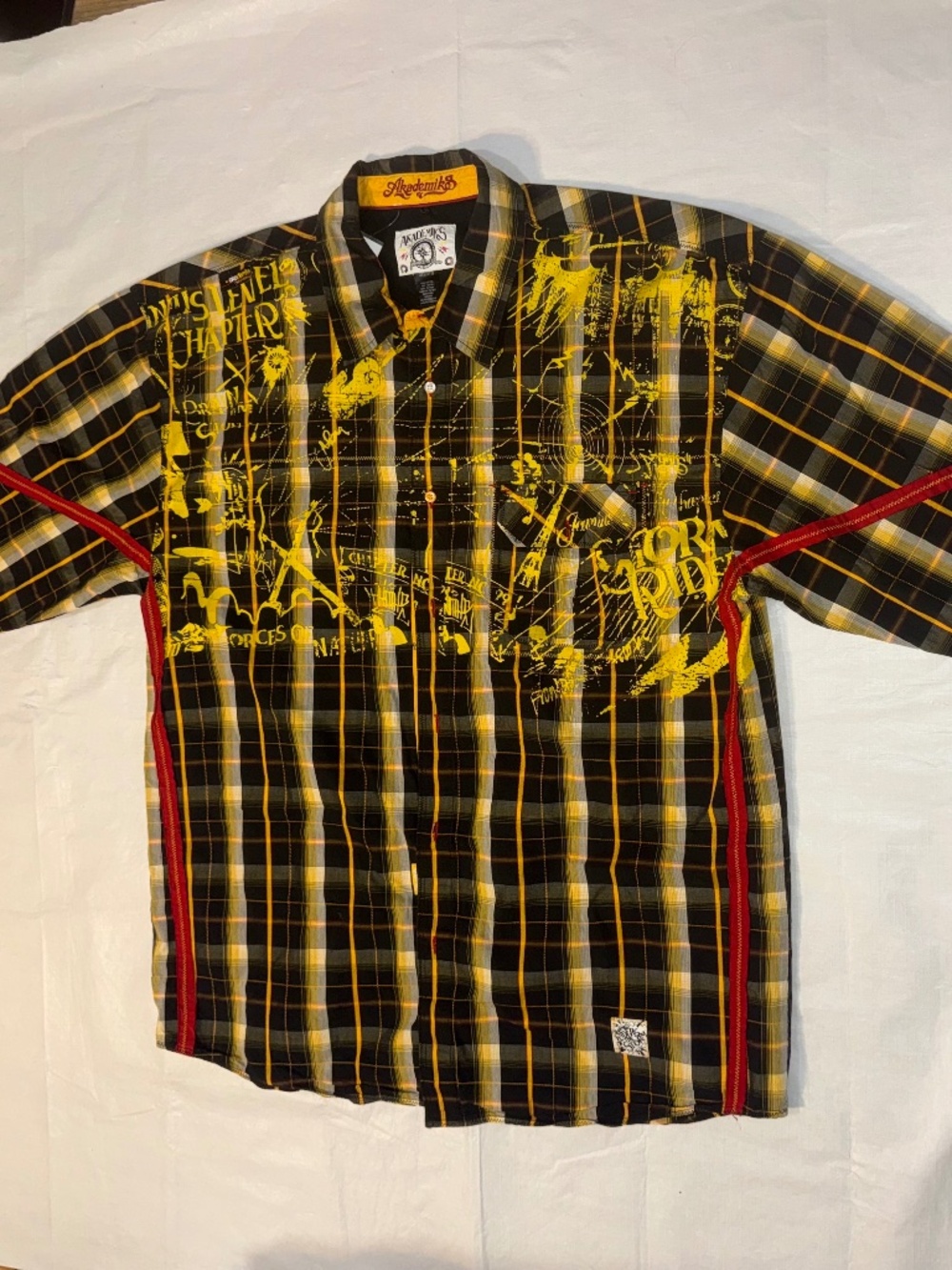 vintage Akademiks short-sleeve button-down shirt 2Xl
